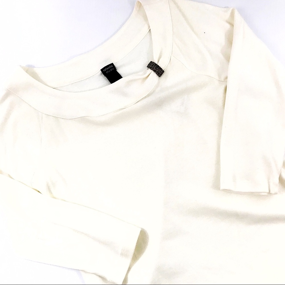 Rafaella studio Ivory quarter sleeve sweater